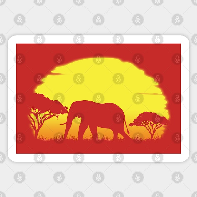 Elephant Sunrise Sticker by nickbeta